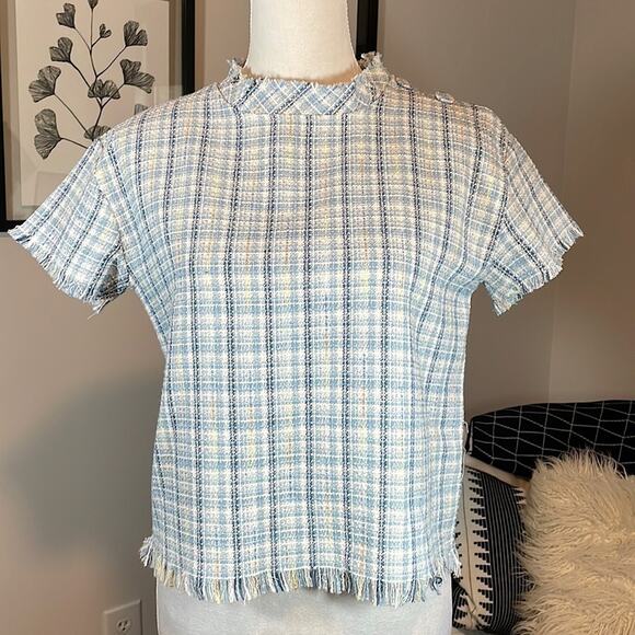 Molly Bracken Tops - Lili Sidonio Molly Bracken cropped tweed blouse